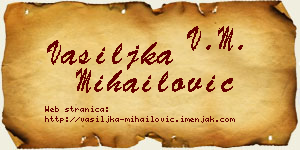 Vasiljka Mihailović vizit kartica